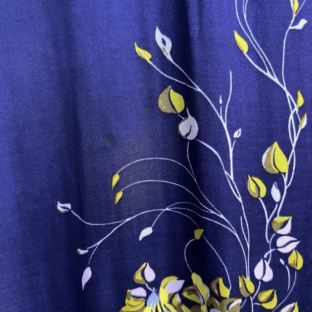 Max&Co. Purple Floral Shift Midi Dress Hi Lo Ruffle Skirt Sz XS S ? Half Slv - Picture 9 of 10